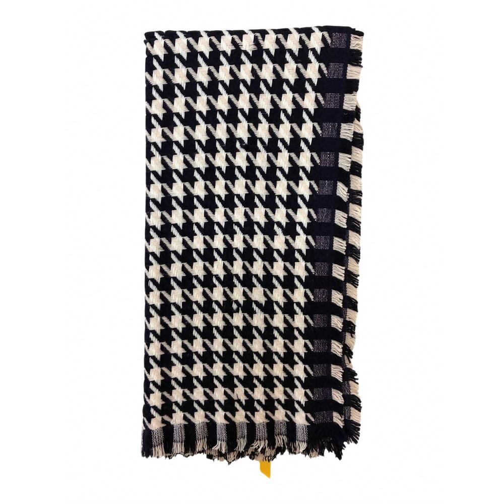 NEW JANE CARR women's houndstooth pattern scarf in mariner